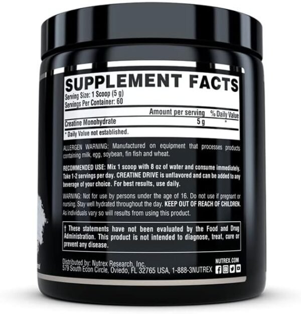 Nutrex Creatine Drive 300G Unflavored - Imagen 2