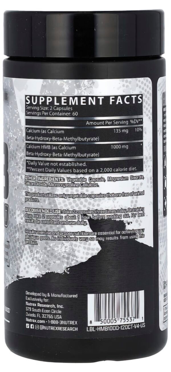 Nutrex Hmb 1000 120 Black Capsules - Imagen 2
