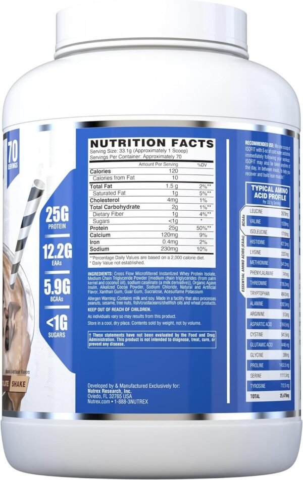 Nutrex Isofit 5Lbs Chocolate - Imagen 2