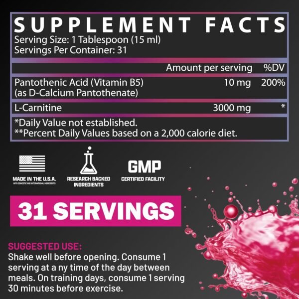 Nutrex L-Carnitine 3000 31 ServBerry Blast - Imagen 2