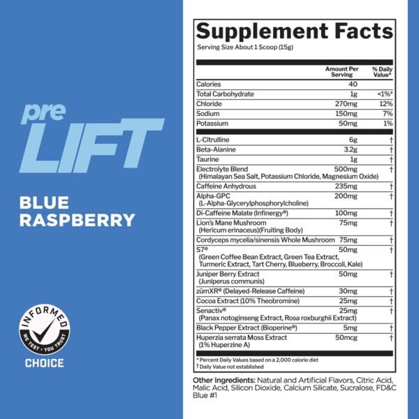 Rule 1 R1 Prelift Blue Raspberry - Imagen 2