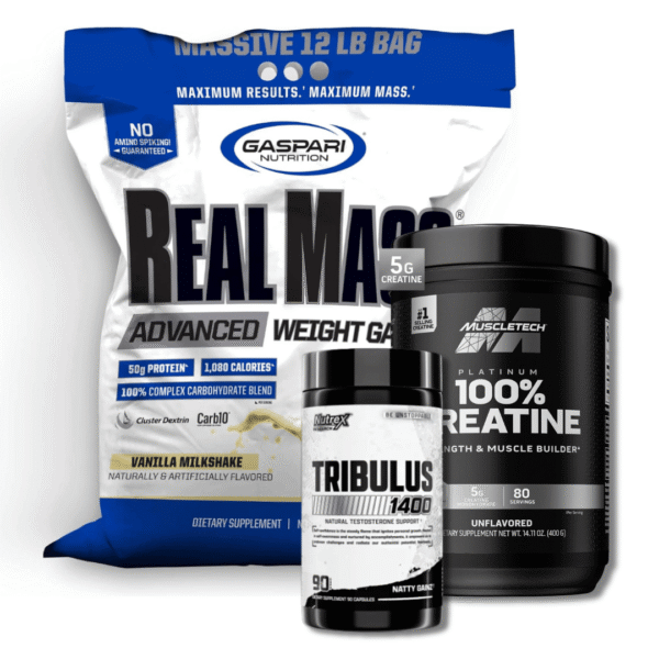 Combo 1 - Real mass 12 libras + Platinium Creatine 80 servidas + Tribulus (GRATIS )