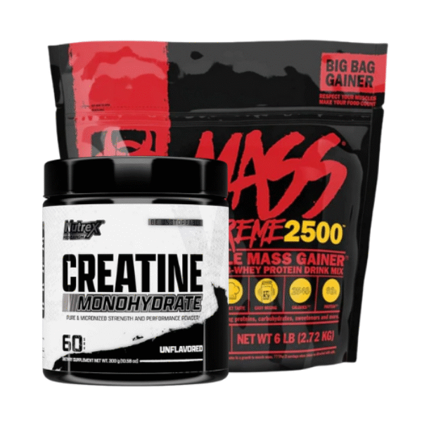 Combo Web 2 - Mutant mass extreme  2500 6 lb + creatine nutrex de 60 servidas