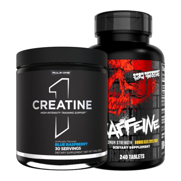 Combo web 15 Creatina Rule 1 + Cafeína Mutant