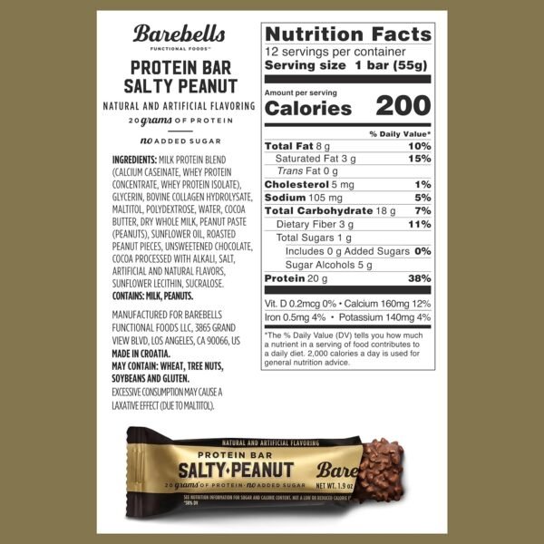 BAREBELLS BARS SALTY PEANUT - Imagen 2