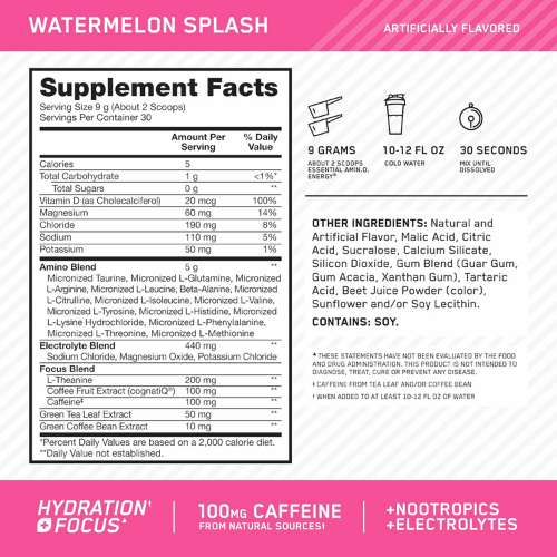 Amino Energy - Electrolito 30 Serv. Sandia - Imagen 2