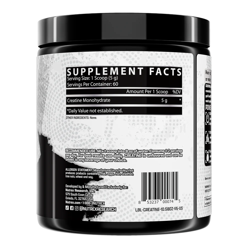 Creatine Nutrex 300G Unflavored 60 servidas - Imagen 3